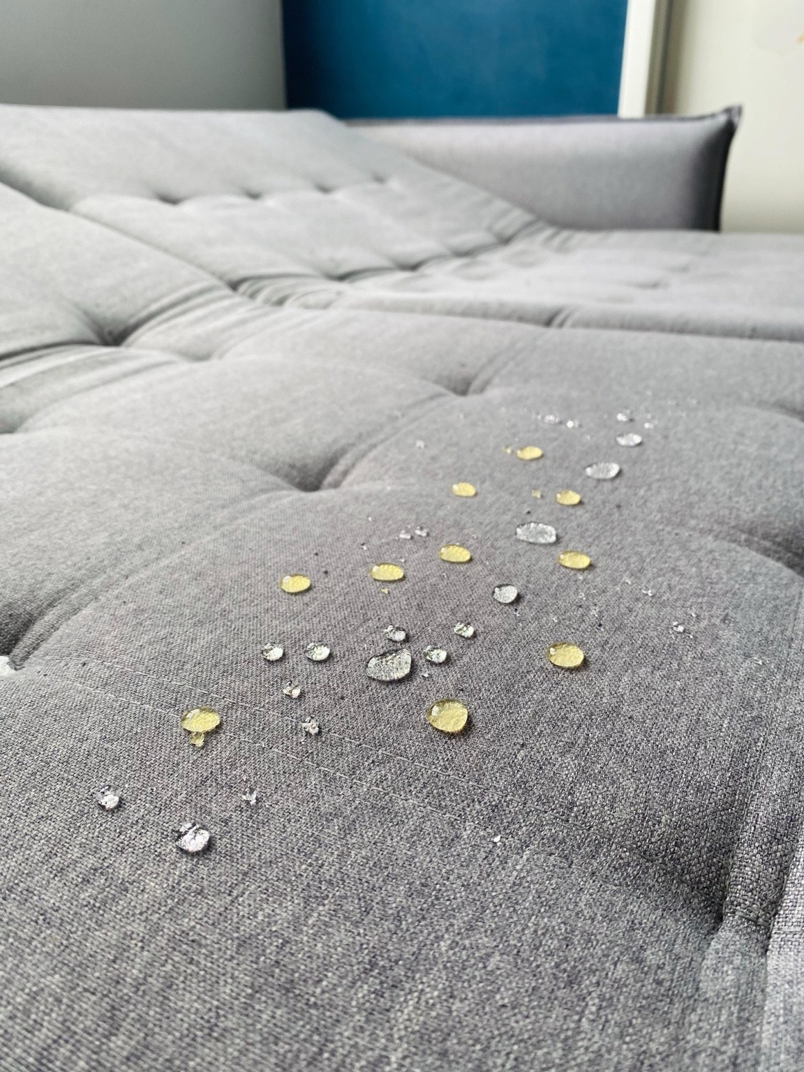 Gotas sobre tecido impermeabilizado